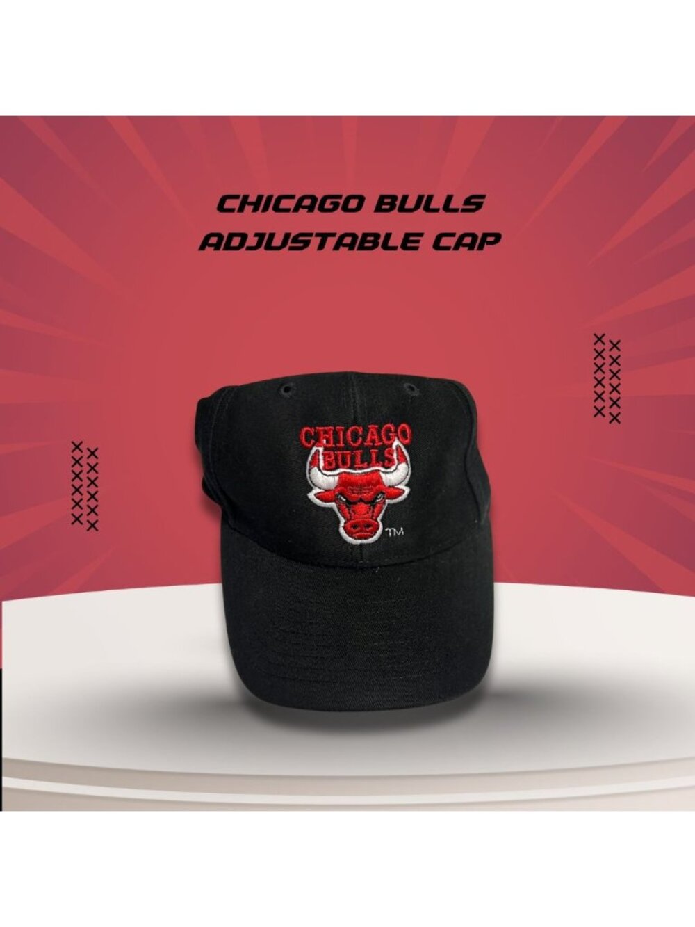 Vintage Chicago Bulls Embroidered Adjustable Black Cap